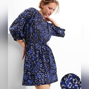 Gap Leopard Print Foil Mini Dress Women's Size Med